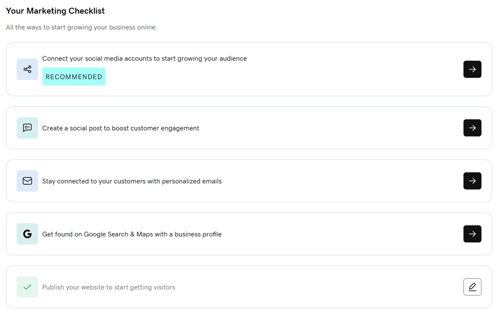  GoDaddy marketing section