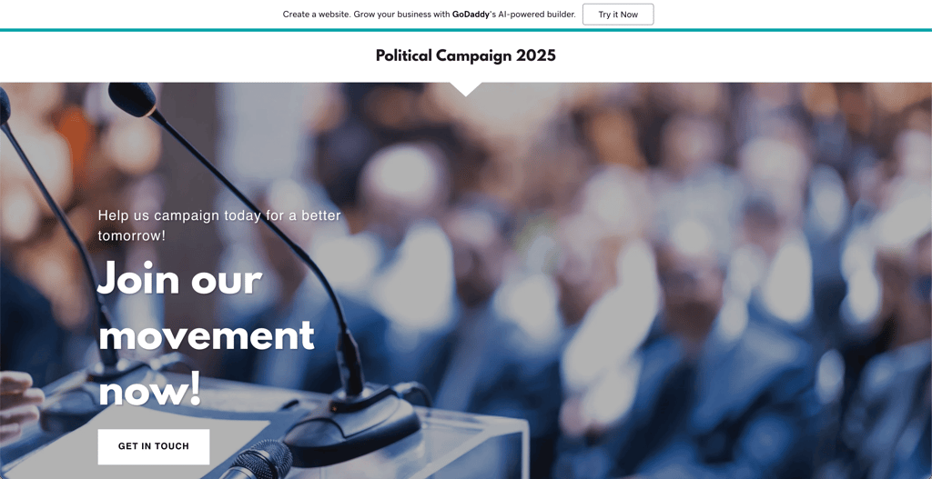godaddy-political-campaign-template