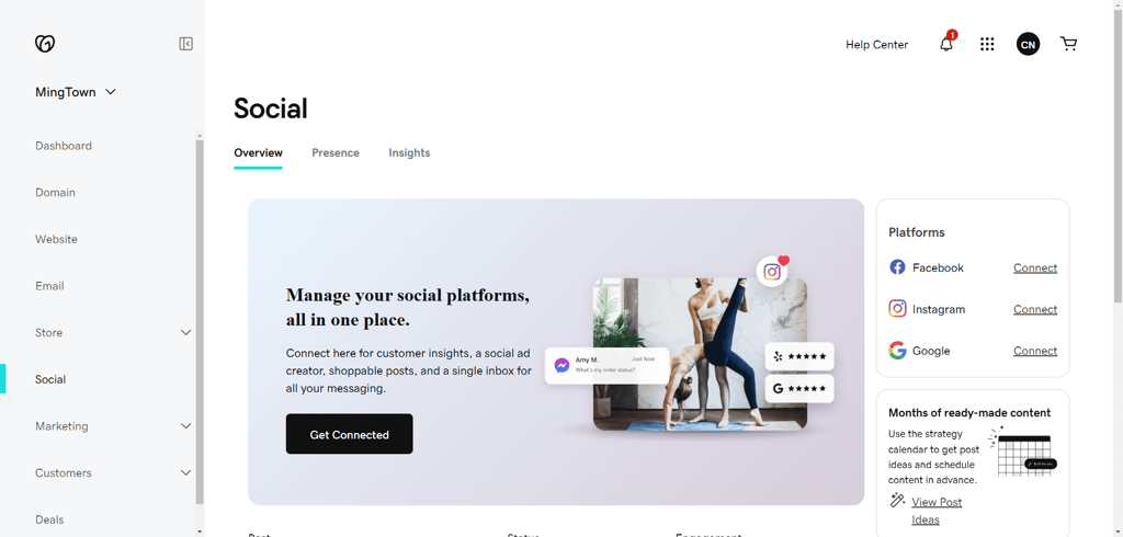 GoDaddy socials