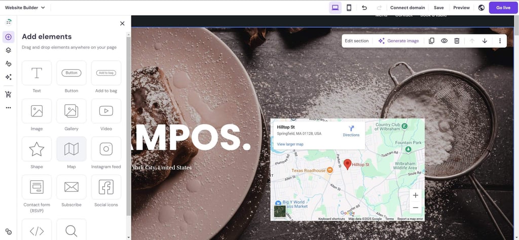 Adding map on Hostinger website