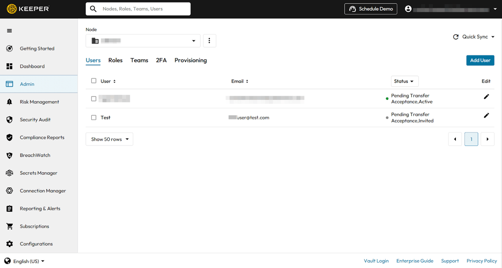 keeper admin dashboard