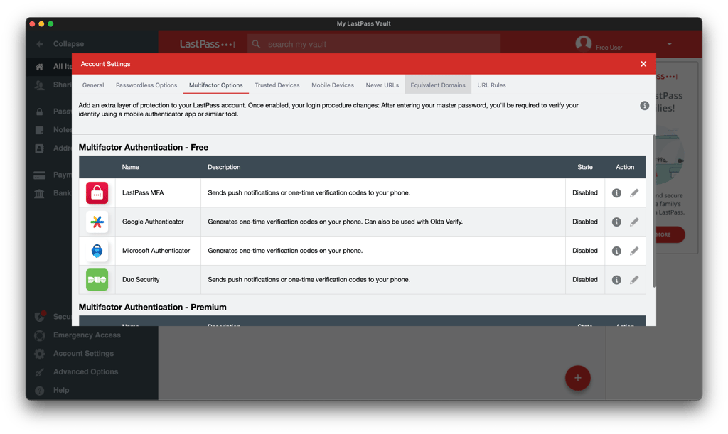 lastpass multifactor authetication
