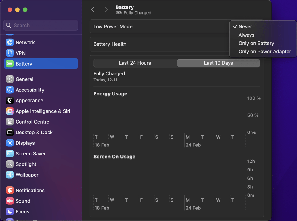 Low Power Mode macOS