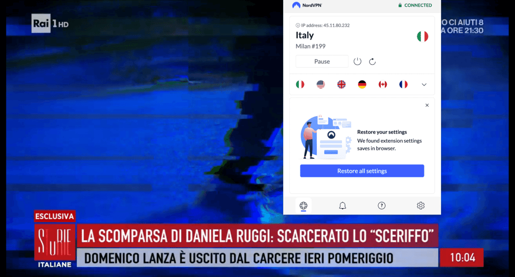 NordVPN Italian server