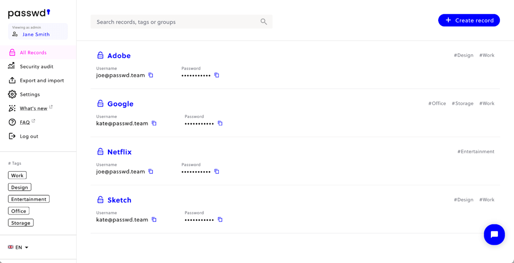 passwd interface