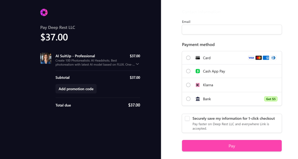 AI Suitup payment