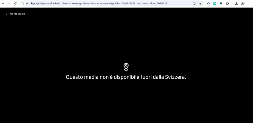 rsi streaming error message