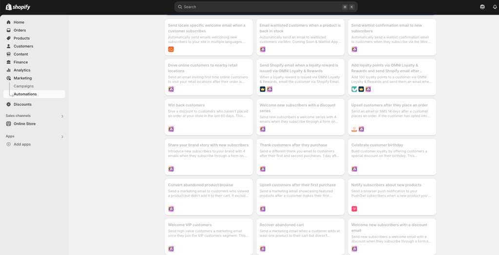 Shopify email campaigns and automations