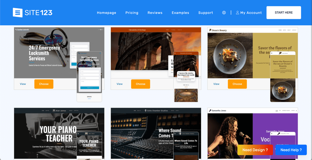 site123 author themes