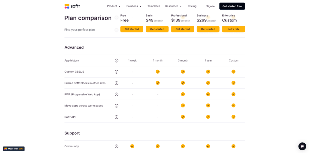 Softr Pricing