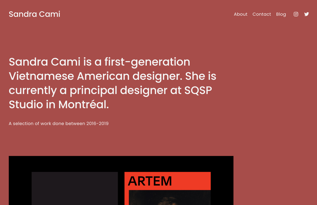 Squarespace Sandra Cami template