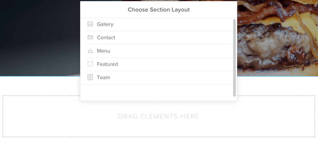 Weebly section layouts options