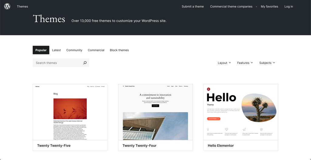 wordpress author themes