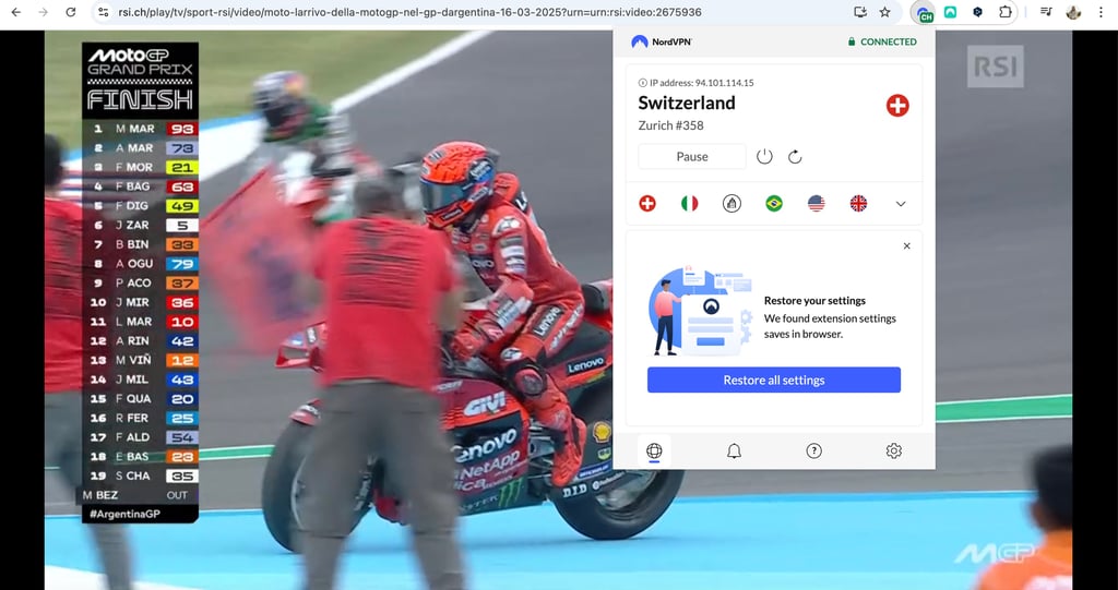 play rsi moto GP with nordvpn