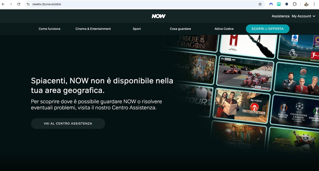 nowtv IT site error