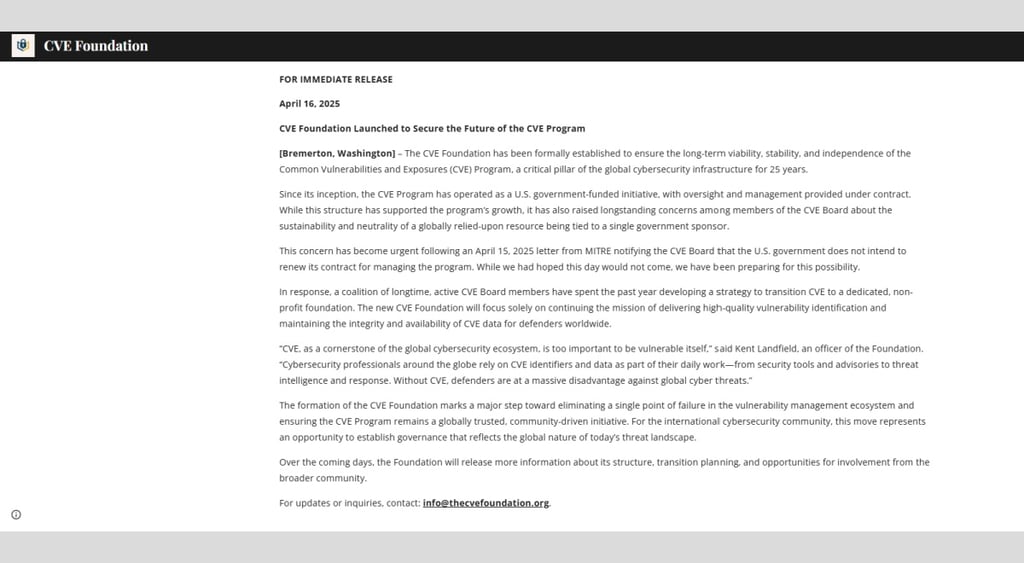 CVE Foundation release