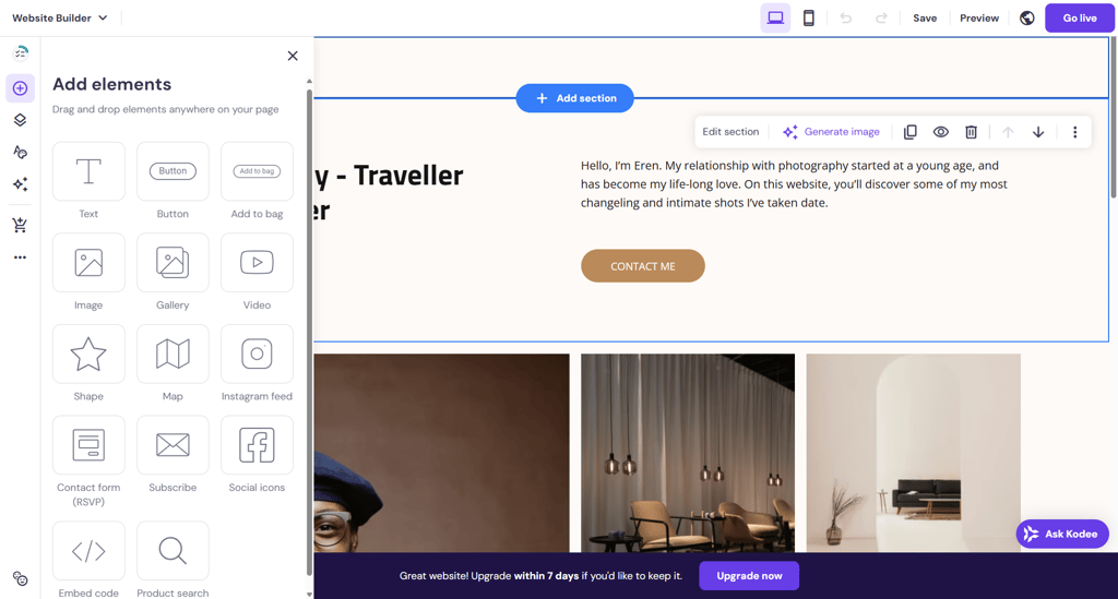 hostinger-wb-adding-elements