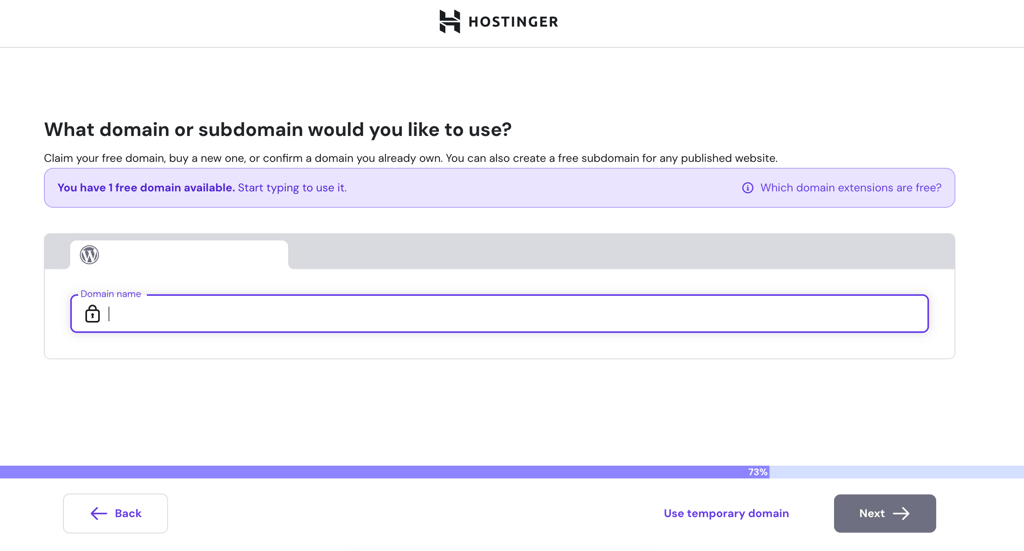 hostinger domain options