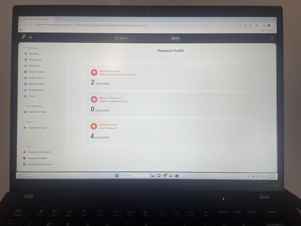 NordPass password health real life image