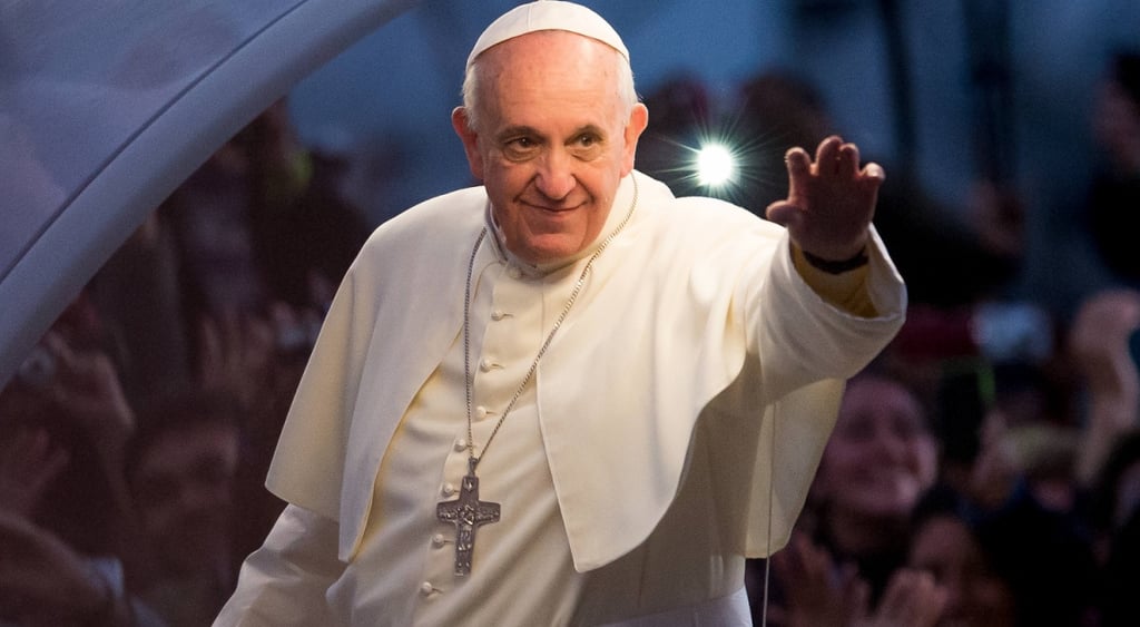 Pope Francis waving
