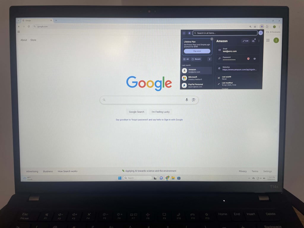 StickyPassword interface