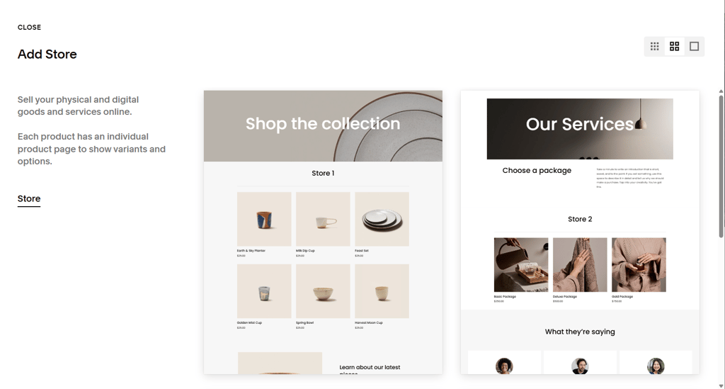 selling products with Squarespace