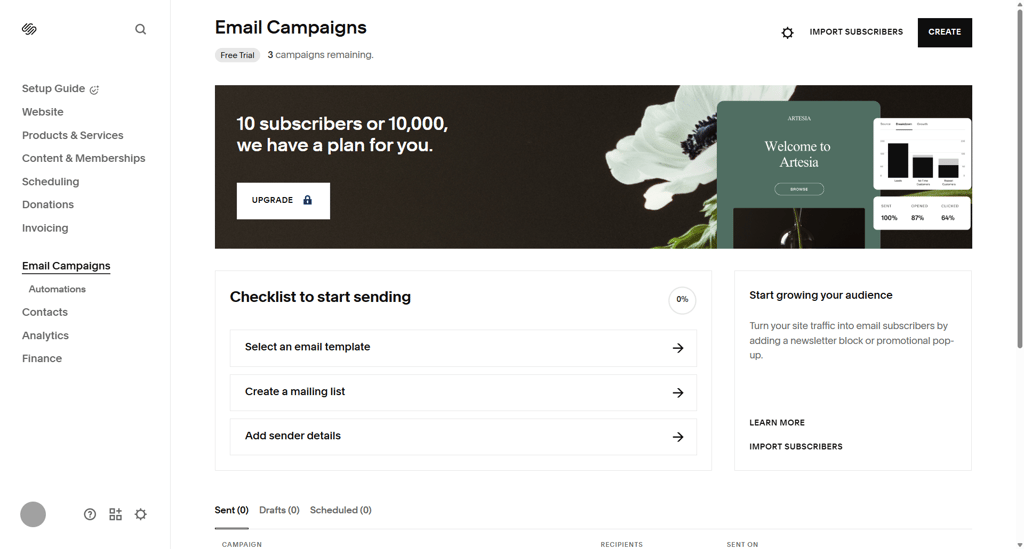 Squarespace email campaigns1