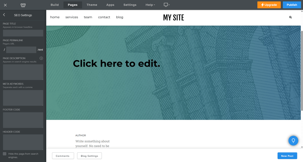 Weebly SEO tools for blog posts