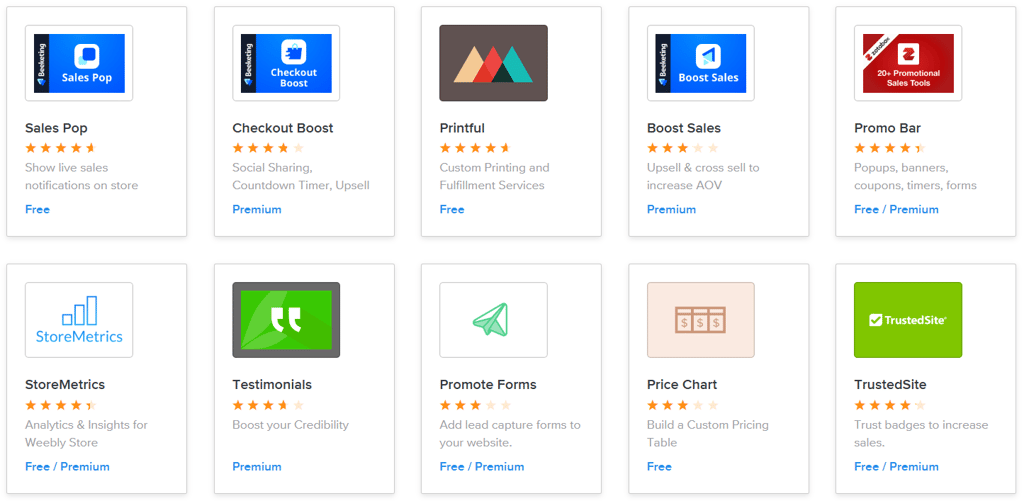 Weebly eCommerce plugins