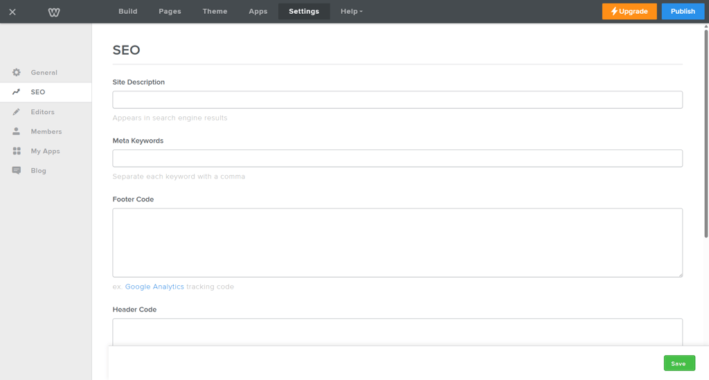 Weebly general SEO