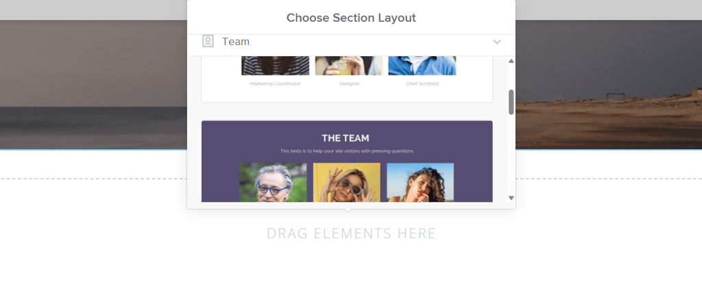 weebly section layout