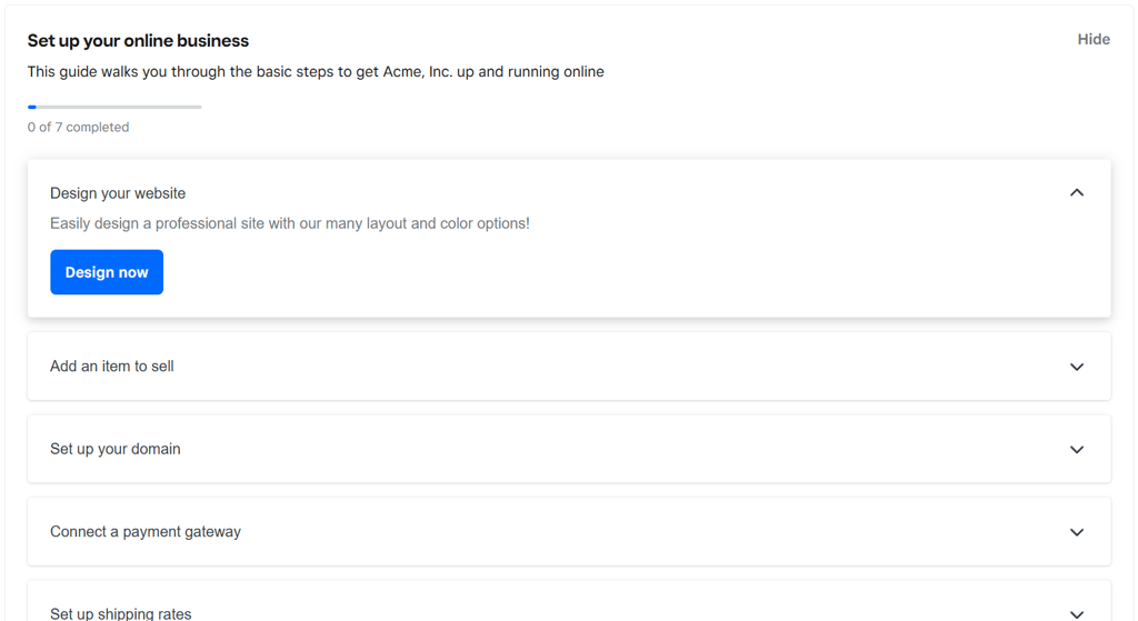 setup guide weebly