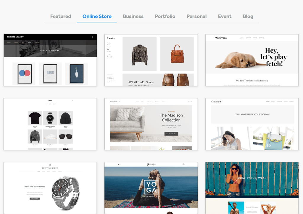 weebly template gallery