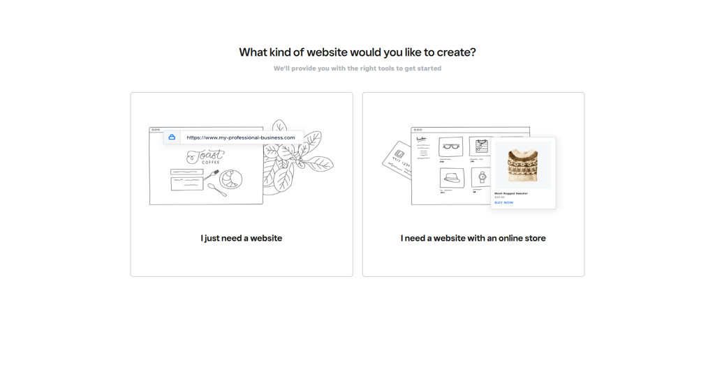 choose website type with weebly
