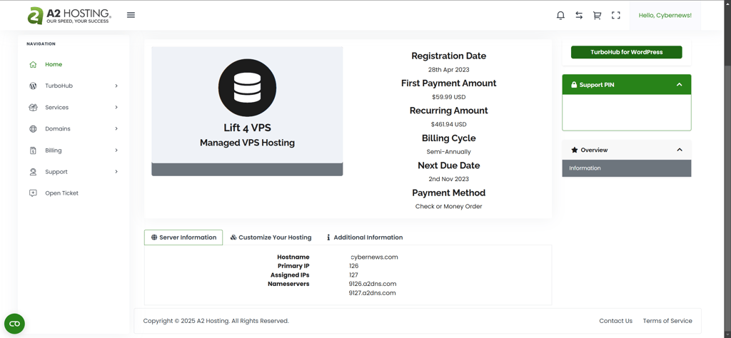 a2-hosting-vps-panel