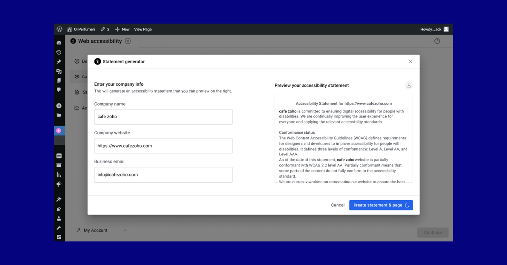 Ally for WordPress website