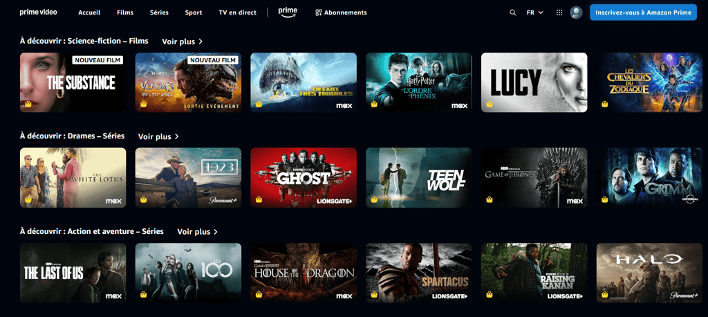 amazon prime video main page