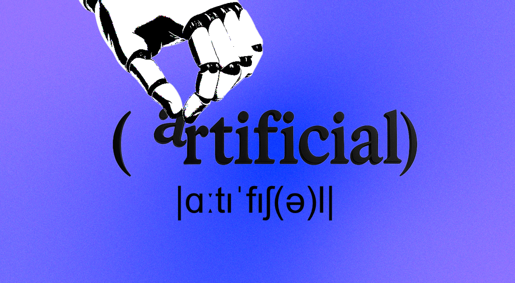Artificial intelligence pulling letters