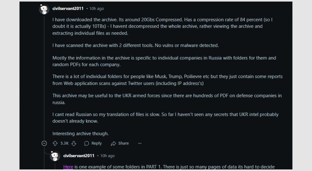 Anonymous Russia leak Reddit