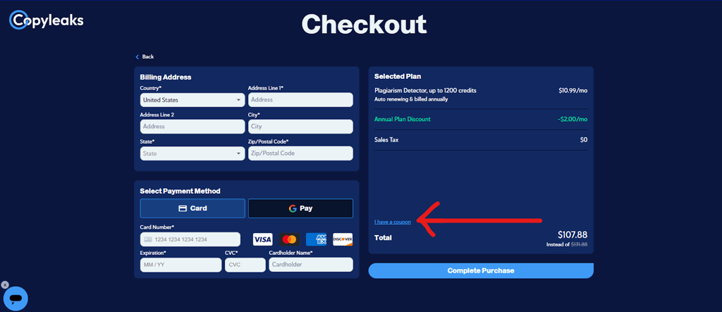 copyleaks checkout