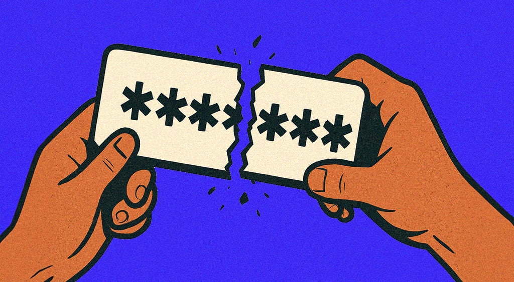 Credentials, logins and passwords with hands