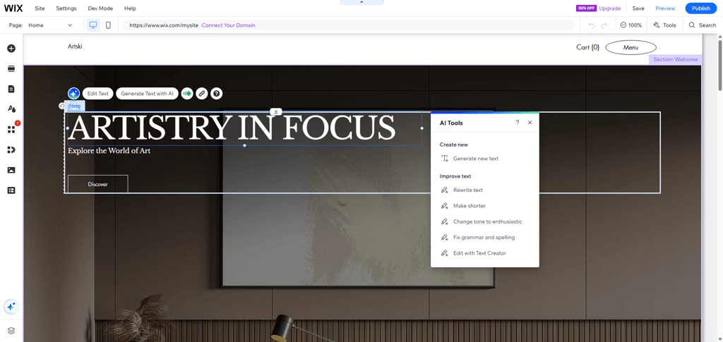 Customizing a Wix template