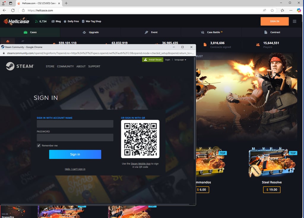 fake hellcase website
