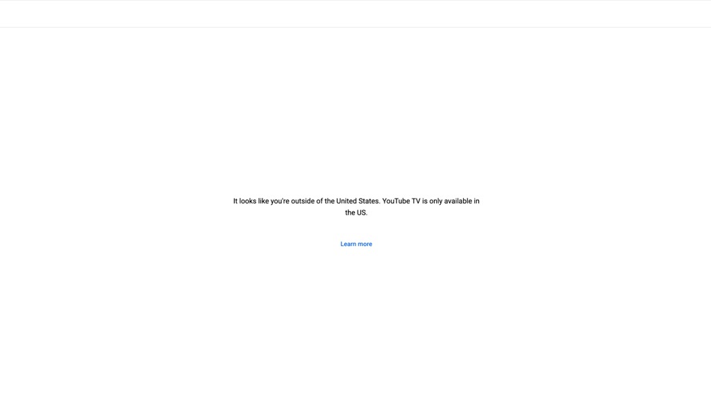 Youtube TV geoblocking