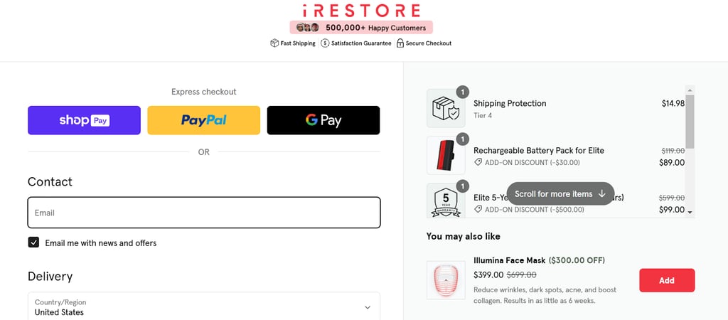 irestore checkout