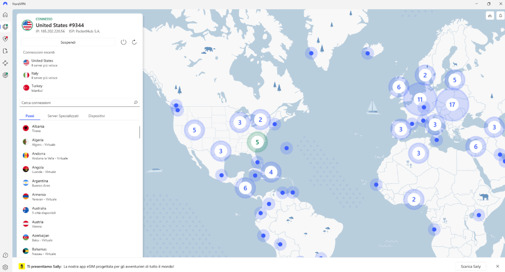 nordvpn us server
