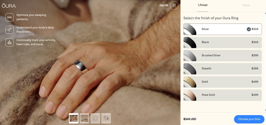 oura user friendly checkout