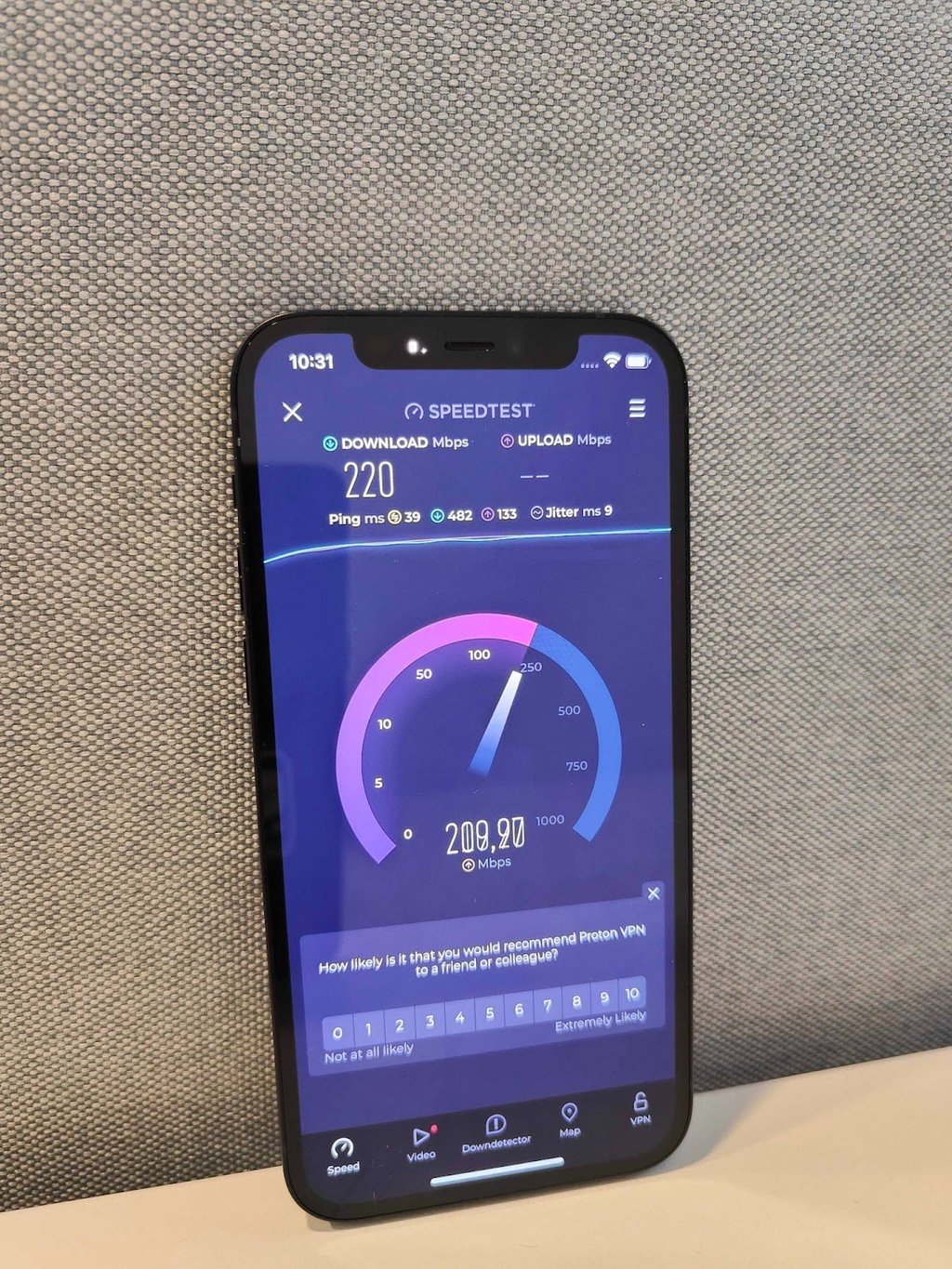 protonvpn ookla speed test on iphone