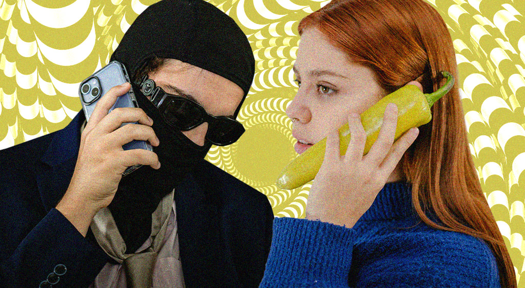 Scammer on a phone targeting a victim, phone scam, crypto scam, AI scam