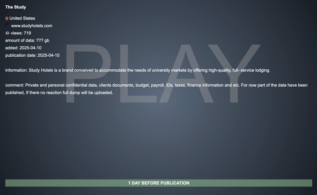 study hotels ransomware